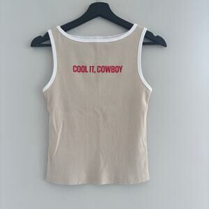 Wild Fable "Cool It Cowboy" Ribbed Tank Top Scoop Neck Size Medium
